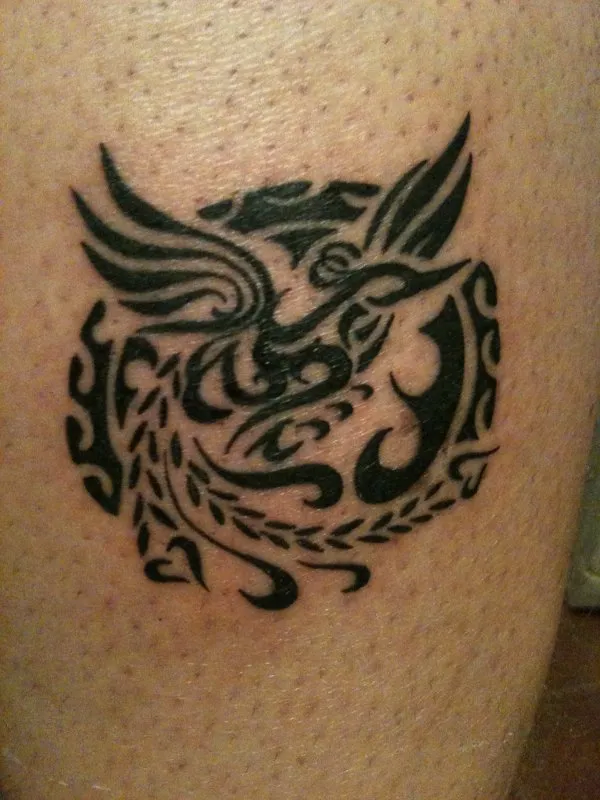 Real community tattoo placement: Ivano - Sun phoenix