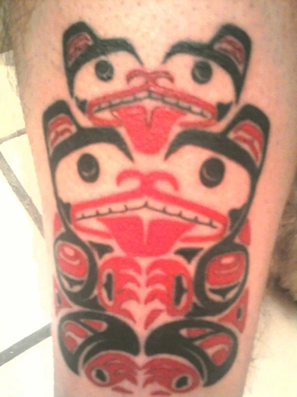Real community tattoo placement: Jalmar - Haida bears