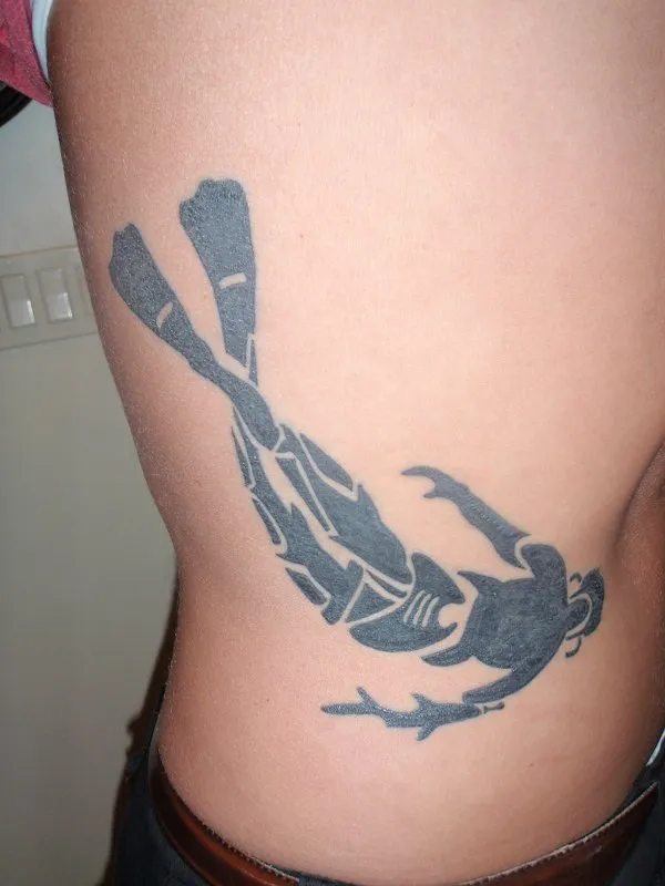 Real community tattoo placement: James - Scuba diver