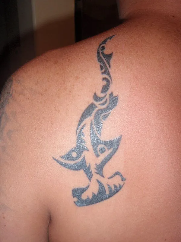 Real community tattoo placement: James - Hammerhead shark