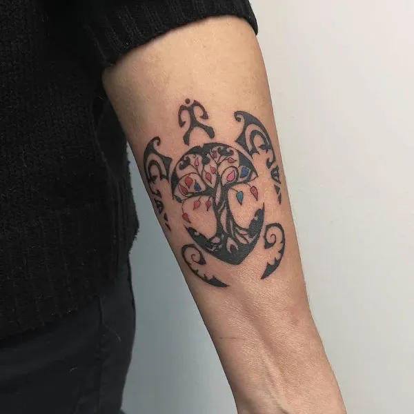 Real community tattoo placement: Jason - Tree turtle