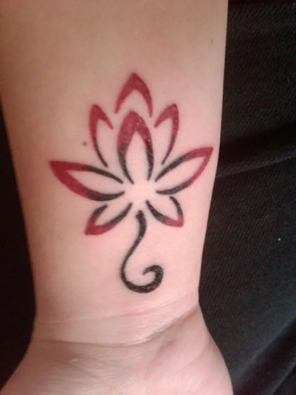 Real community tattoo placement: Jeri - Lotus flower