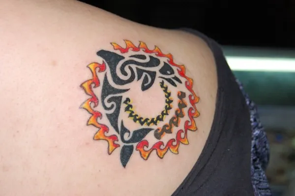Real community tattoo placement: Jhaz - Sun dolphin