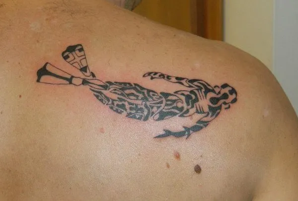 Real community tattoo placement: Jo - Scuba diver