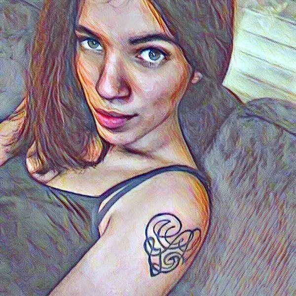 Real community tattoo placement: Juliana - G+L+L heart