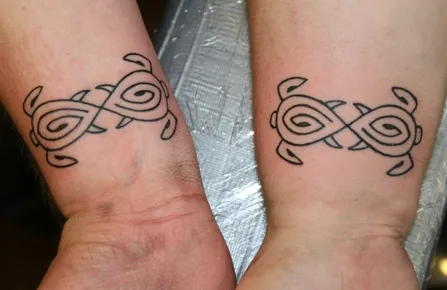 Real community tattoo placement: Kimberly - Infinity turtles