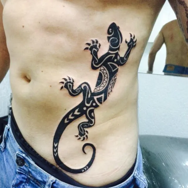 Real community tattoo placement: Lucas - lizard