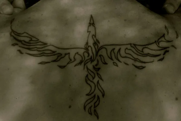 Real community tattoo placement: Marco - tribal phoenix
