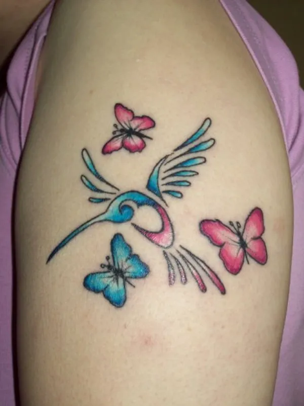 Real community tattoo placement: Marie - Humming bird