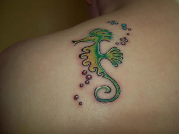 Real community tattoo placement: Marie - Seahorse