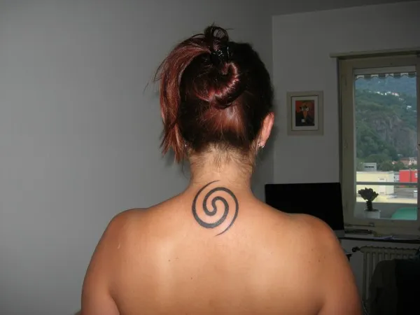 Real community tattoo placement: Melanie - Double spiral