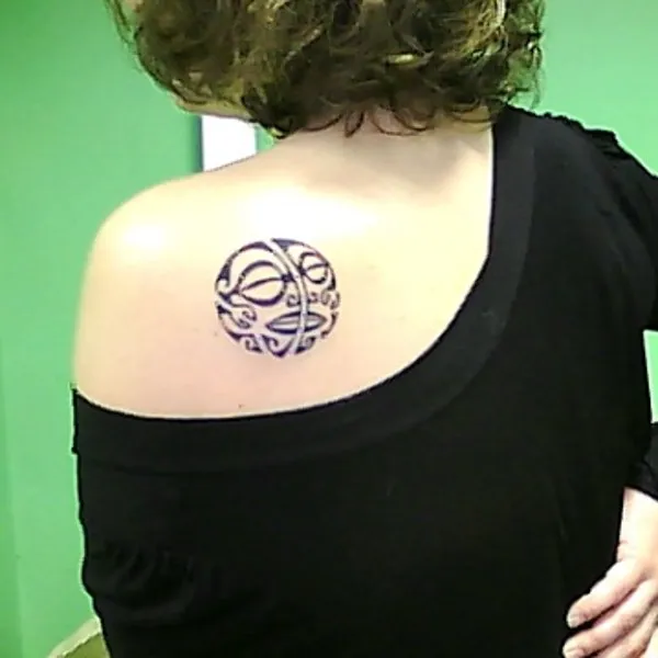 Real community tattoo placement: Milena - Sun-moon
