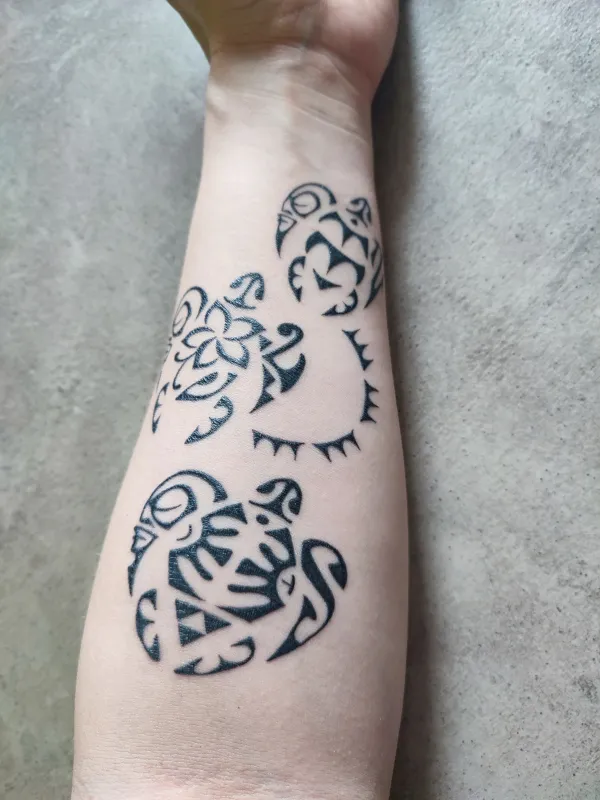 Real community tattoo placement: Monica - Too toru honu