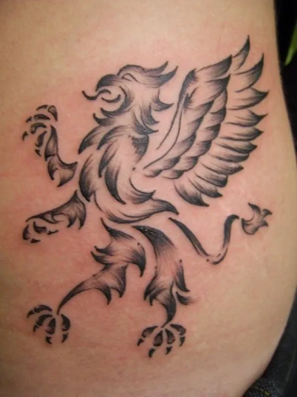 Real community tattoo placement: Monica - Gryphon