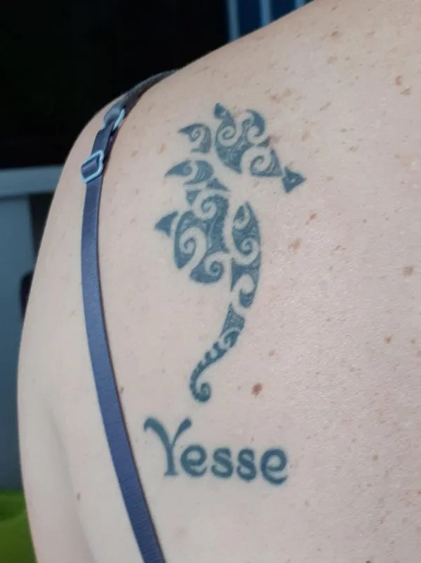 Real community tattoo placement: Natascha - Seahorse