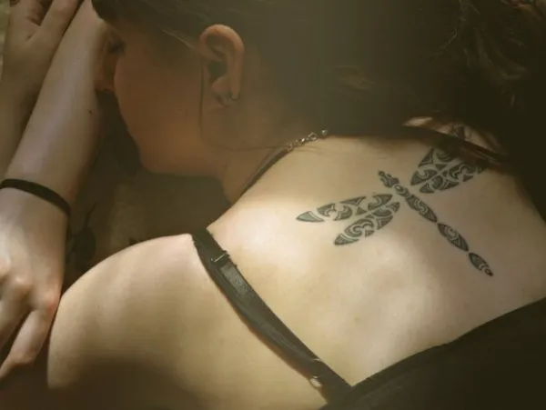 Real community tattoo placement: Natasha - dragonfly