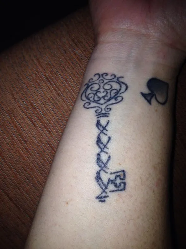 Real community tattoo placement: Pam - Skeleton key