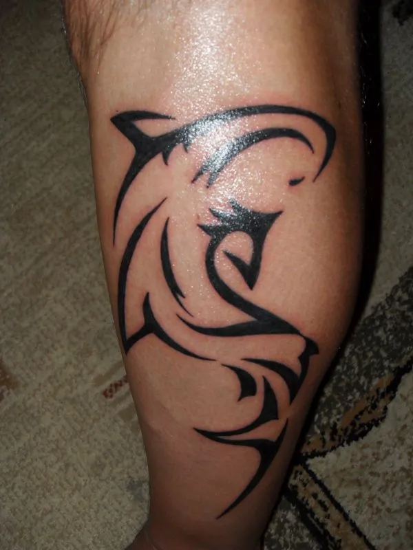 Real community tattoo placement: Piotr - Shark