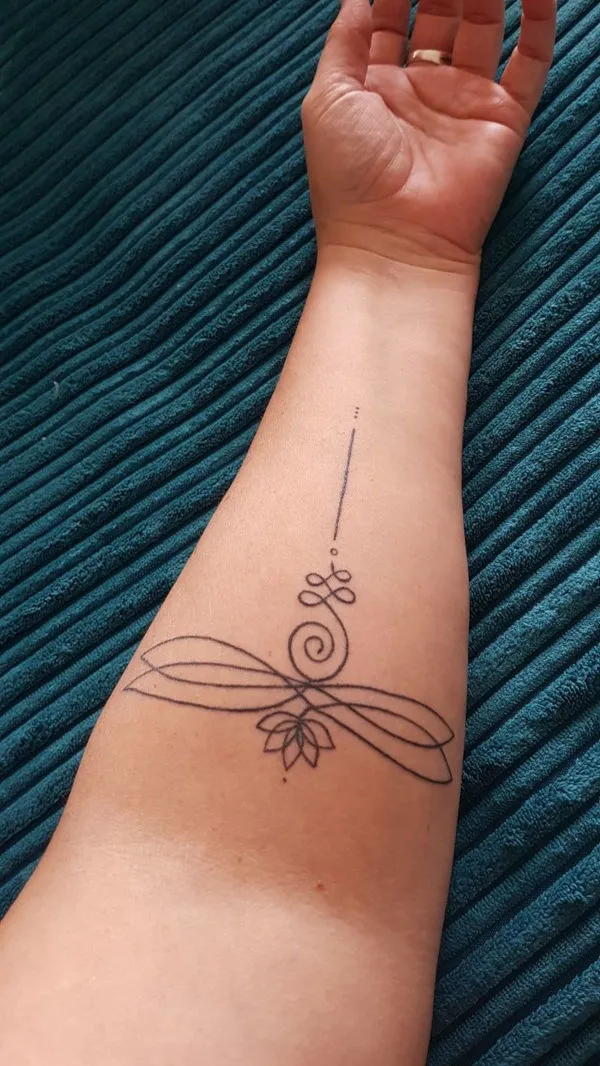 Real community tattoo placement: Puur - dragonfly lotus