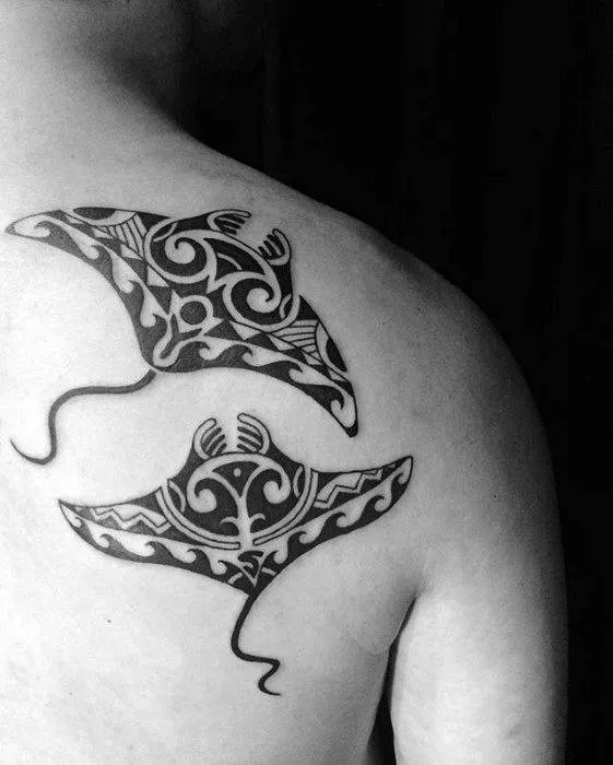 Real community tattoo placement: Ray - mantas