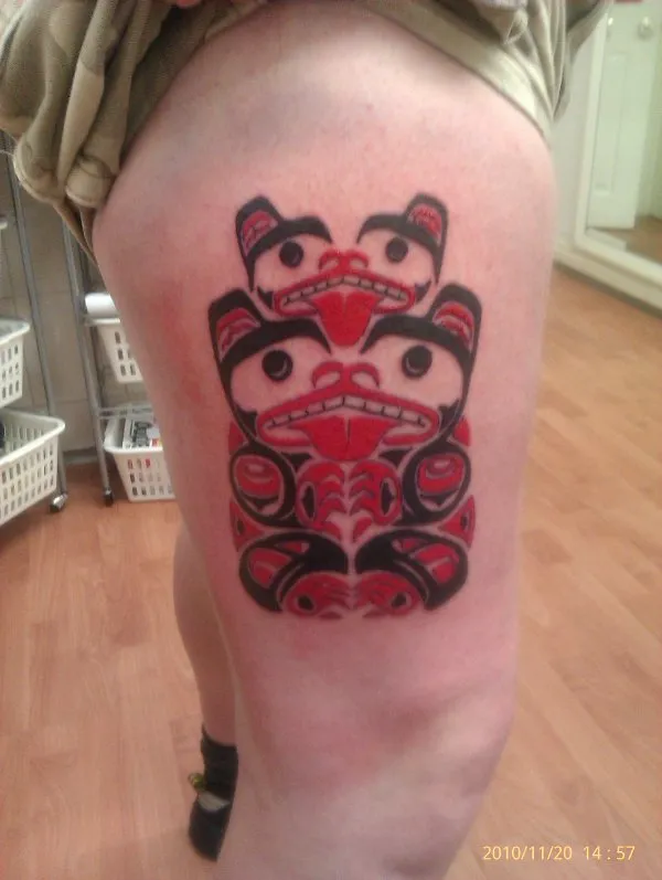 Real community tattoo placement: Rob - Haida bears