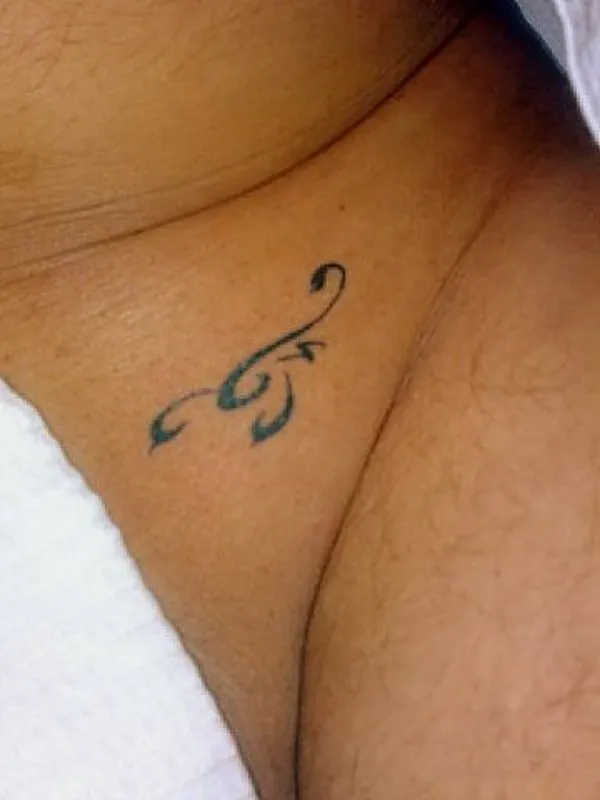 Real community tattoo placement: Rob - Stylized scorpion