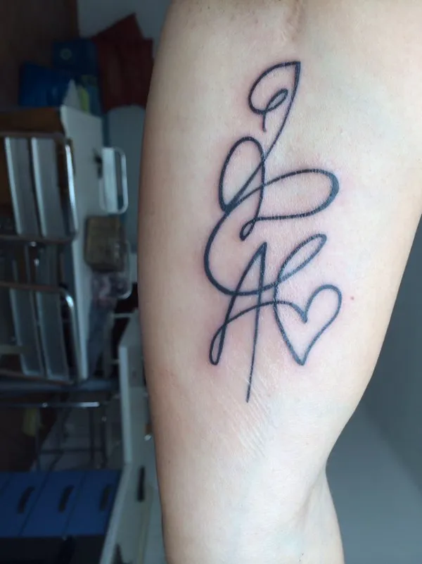 Real community tattoo placement: Romina - J+C+A