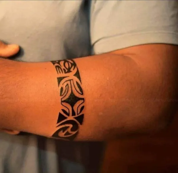 Real community tattoo placement: Sadiq - Protective band