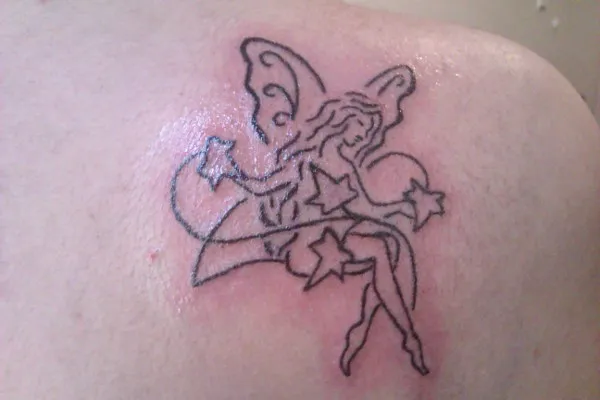 Real community tattoo placement: Sara - Ivy fairy
