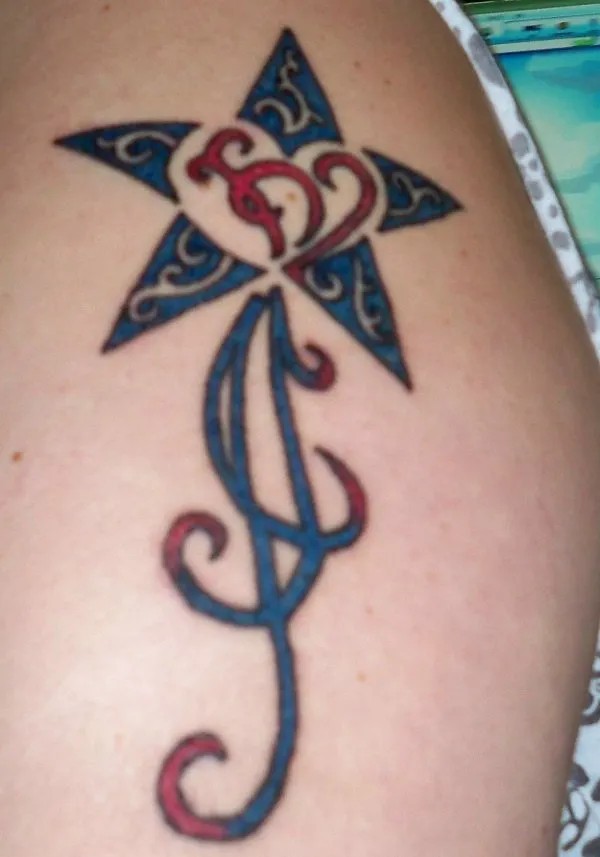 Real community tattoo placement: Sarah - Shooting star