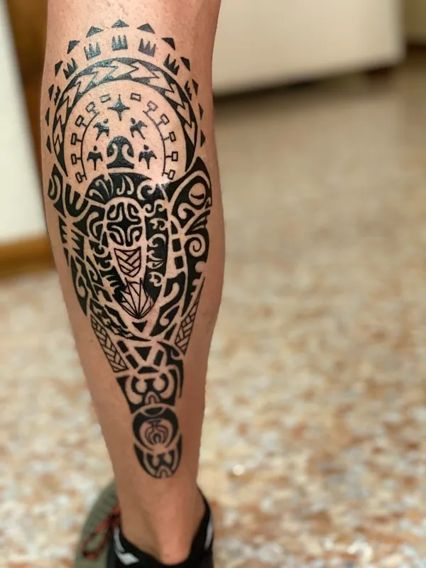 Real community tattoo placement: Simone Haere tatou