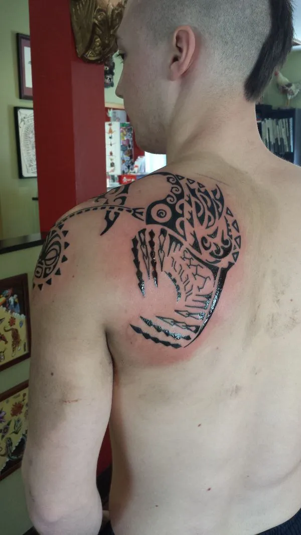 Real community tattoo placement: Steven - Angler fish