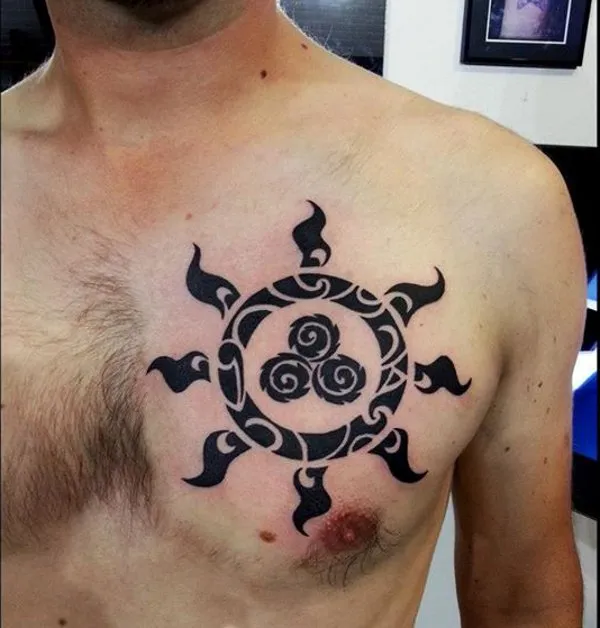 Real community tattoo placement: Sylvain - Sun