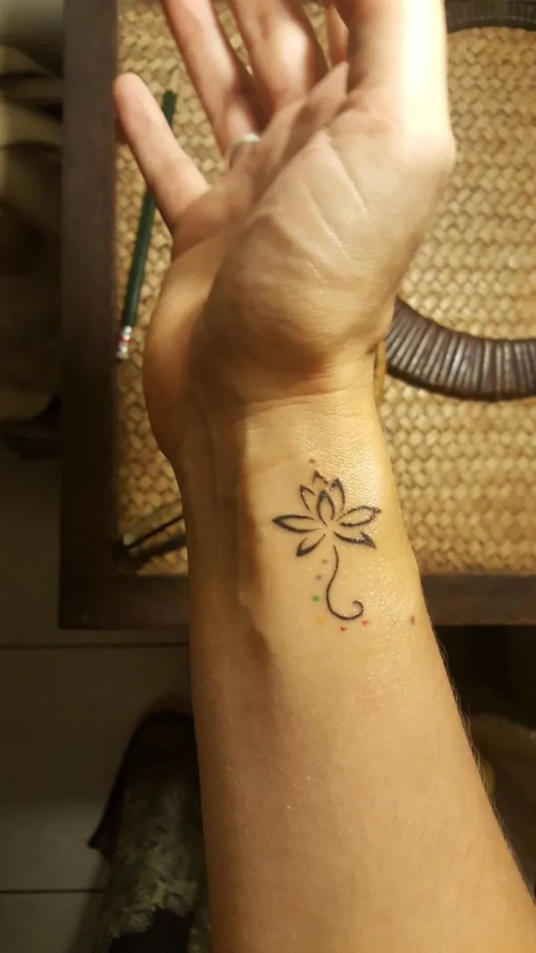 Real community tattoo placement: Taylor - Lotus chakras