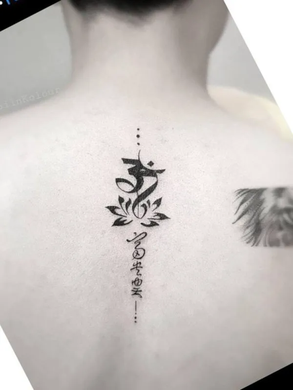 Real community tattoo placement: Vaibhav - Lotus and Aum