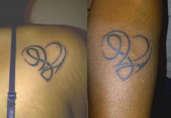 Real community tattoo placement: Vena & Luciana - LV heart