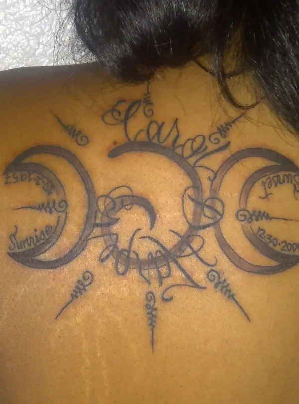 Real community tattoo placement: Vena - Triple Goddess