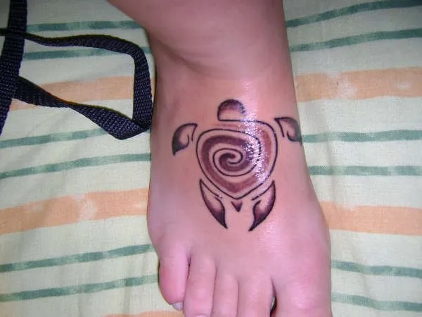 Real community tattoo placement: Giulia - Spiral turtle