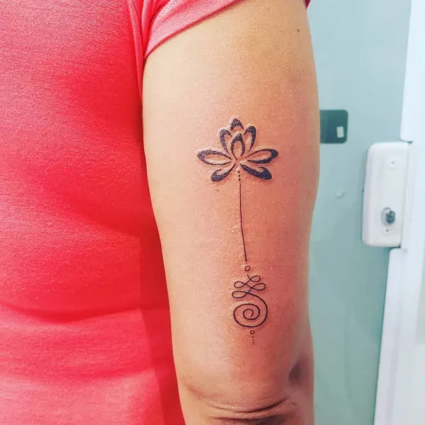Real community tattoo placement: Guest - Lotus & unalome