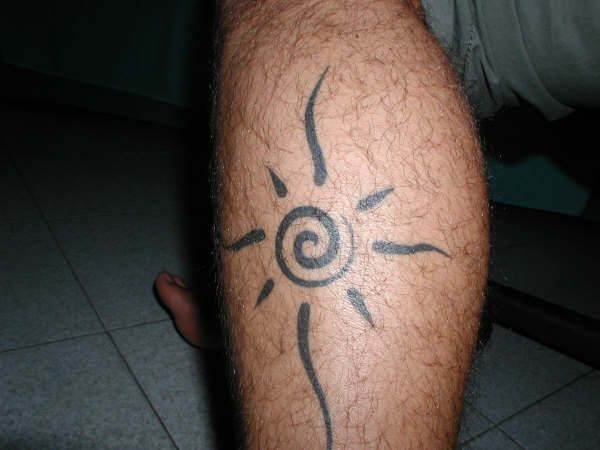 Real community tattoo placement: Davide - sole con spirale: inked placement real user tattoo photo