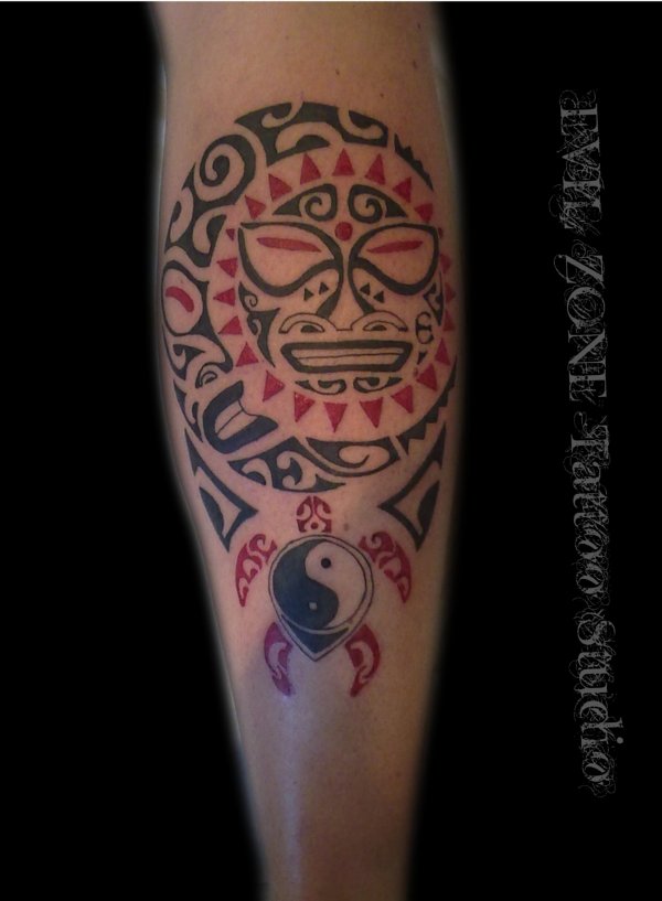 Real community tattoo placement: Evilzone - Sun-moon: inked placement real user tattoo photo
