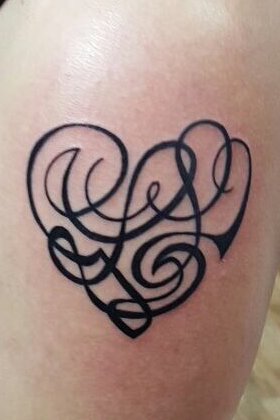 Juliana - G+L+L heart tattoo