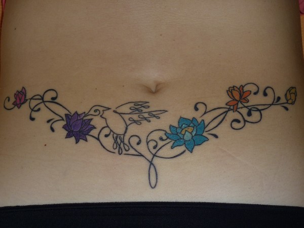 Michaela - Humming bird and lotus