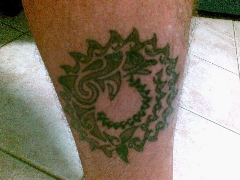 Real community tattoo placement: Luca - Sun dolphin