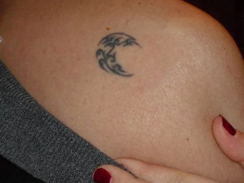 Alessandra - Half moon: real inked placement tattoo photo thumbnail
