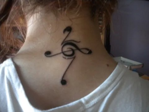 Alessia - Flamingo clef: real inked placement tattoo photo thumbnail