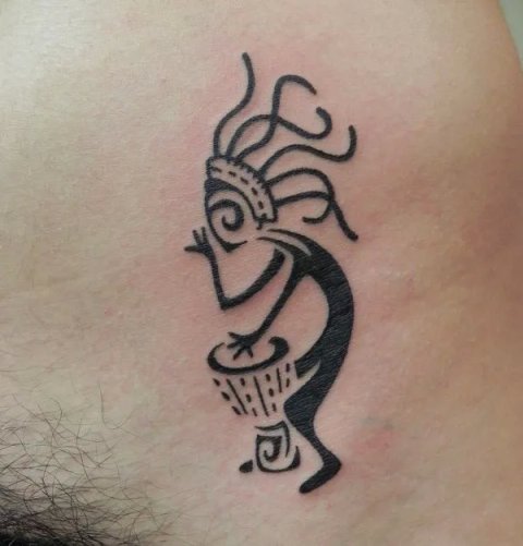Americo - Rasta kokopelli: real inked placement tattoo photo thumbnail