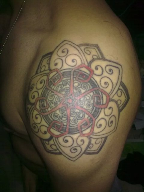 Amir - Celtic sun: real inked placement tattoo photo thumbnail
