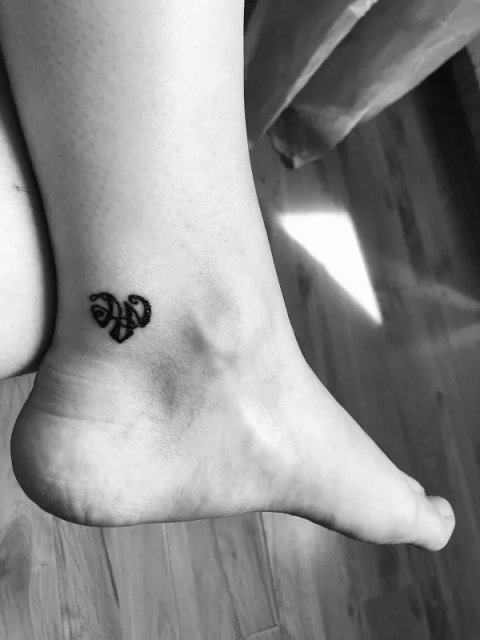 Ana - A+N heart: real inked placement tattoo photo thumbnail