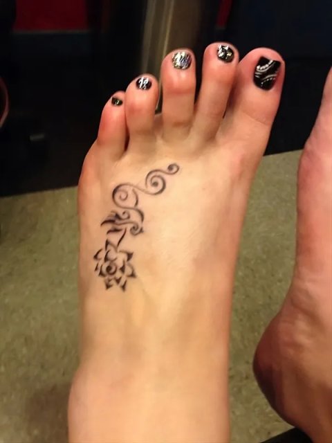 Ash - Lotus & swallow: real inked placement tattoo photo thumbnail